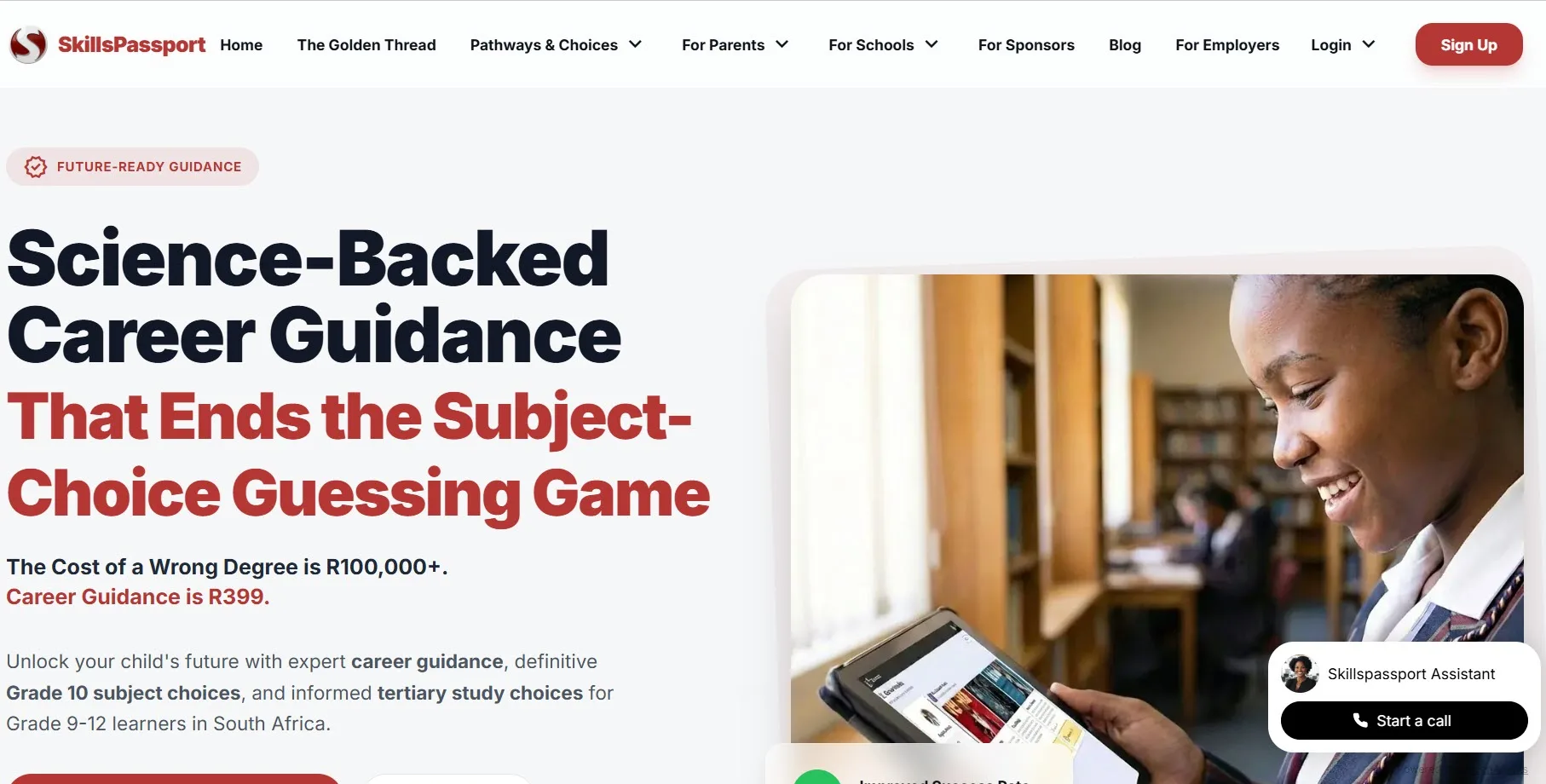 SkillsPassport career guidance platform website